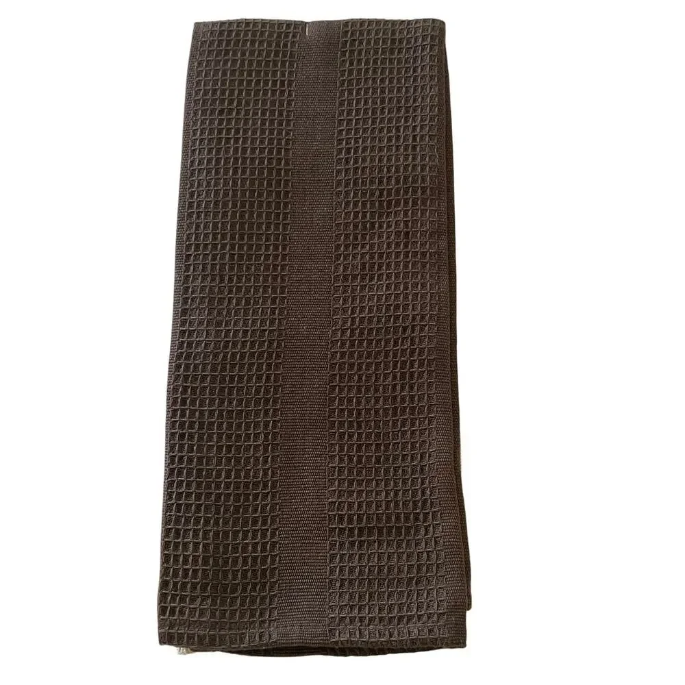 Fine Living Kitchen Towels Set of 2 100% Cotton Brown Fall Leaves Waffle Weave